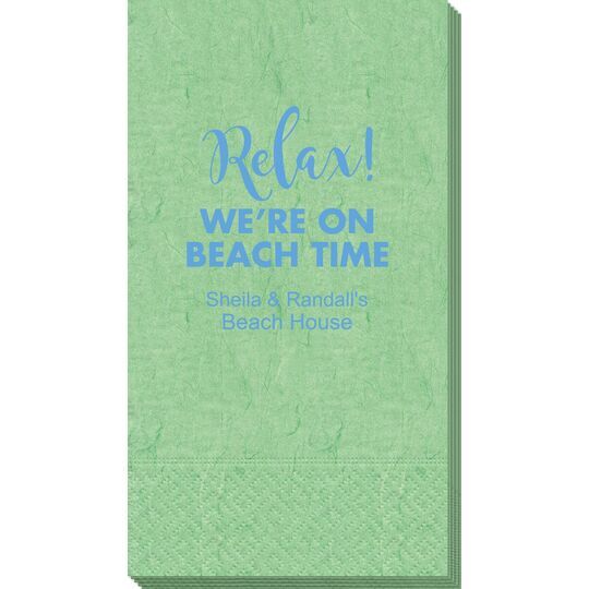 Relax We're on Beach Time Bali Guest Towels